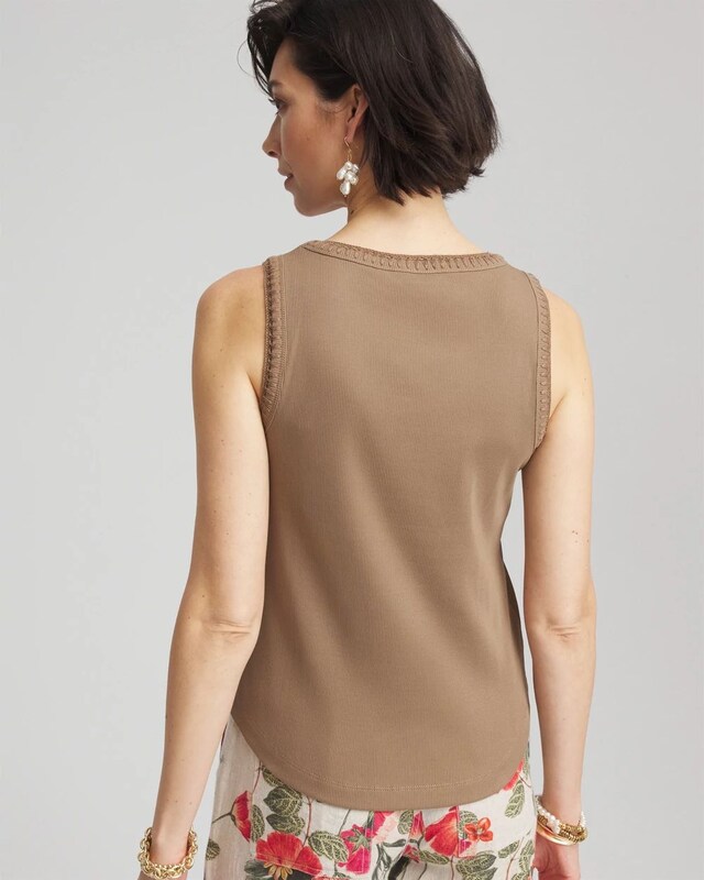 Ribbed Crochet-Trimmed Tank - image 3